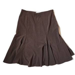Dressbarn Brown Skirt – Women’s Size 8 Stretch Blend, Side Zip